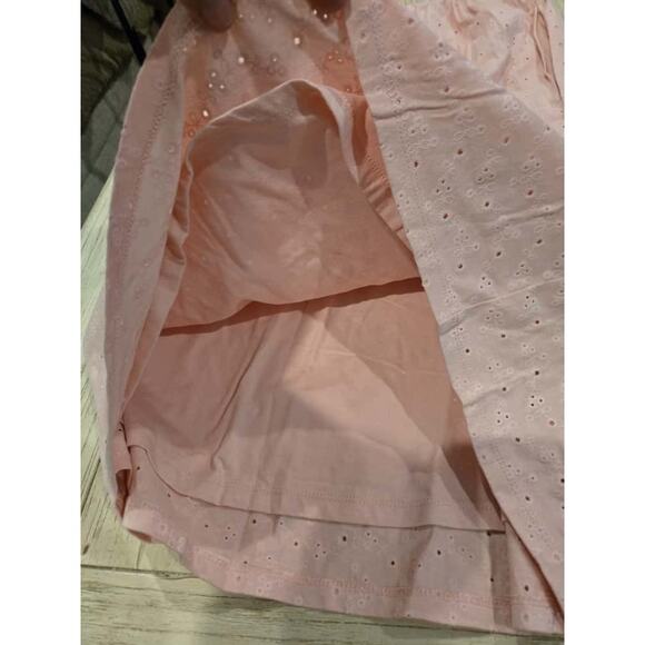 Barbour Women's Pink Eyelet Embroidered Midi Dress Size 6 Sleeveless - Picture 14 of 14